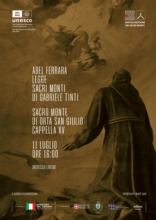 Orta San Giulio - Abel Ferrara legge i Sacri Monti di Gabriele Tinti - Sabato 11 luglio 2026
